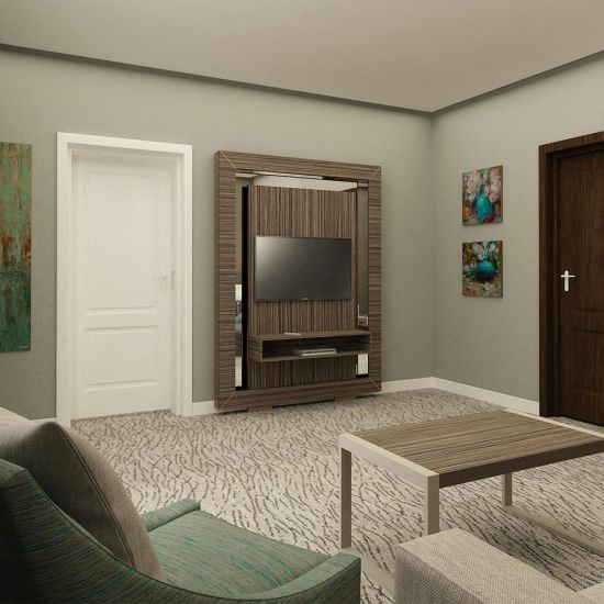 Подгонянный набор комнаты кровати мебели спальни гостиницы деревянный современный